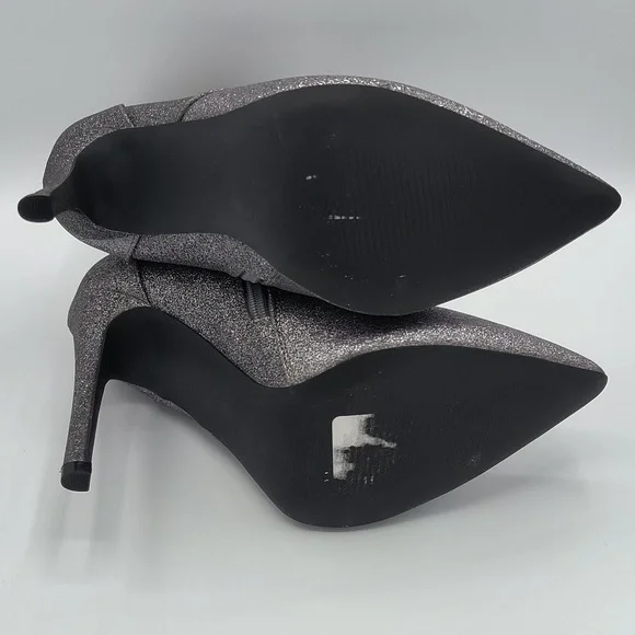 Silver Sparkle High Heel Boots - Picture 4 of 5